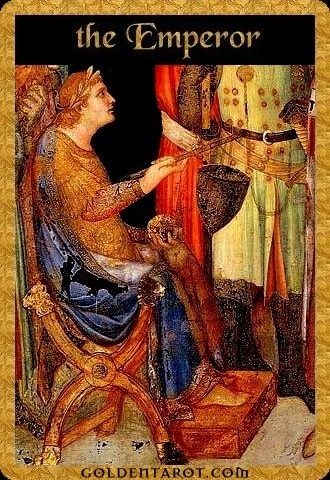 Lá IV. The Emperor - Golden Tarot