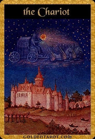 Lá VII. The Chariot - Golden Tarot