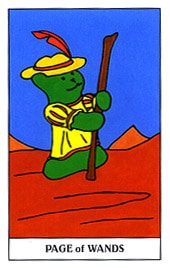 Lá Page of Wands trong bộ Gummy Bear Tarot