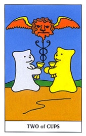 Lá Two of Cups trong bộ Gummy Bear Tarot