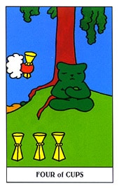 Lá Four of Cups trong bộ Gummy Bear Tarot