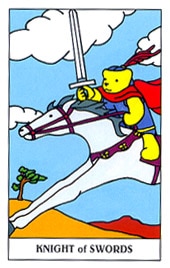 Lá Knight of Swords trong bộ Gummy Bear Tarot