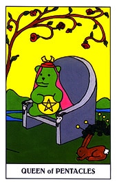 Lá Queen of Pentacles trong bộ Gummy Bear Tarot