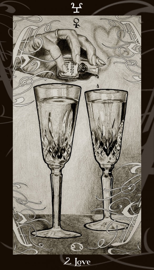 Lá Two of Cups trong bộ Harry Potter Tarot