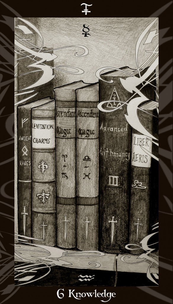 Lá Six of Swords trong bộ Harry Potter Tarot