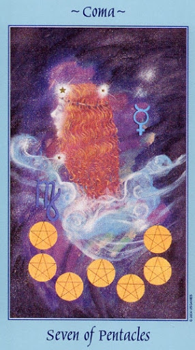 Lá Seven of Pentacles - Celestial Tarot
