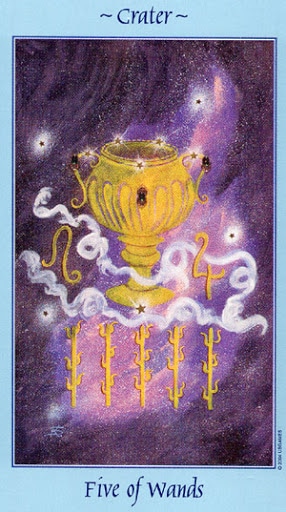 Lá Five of Wands - Celestial Tarot