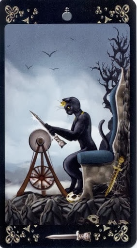 Ý nghĩa lá King of Swords trong bộ Black Cats Tarot