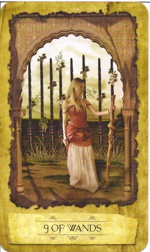 Ý nghĩa lá 9 of Wands trong bộ Mystic Dreamer Tarot