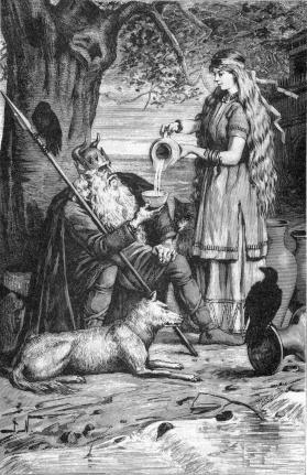 Saga rót rượu cho Óðinn (1893) - tranh của Jenny Nyström