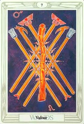 Ý nghĩa lá Seven of Wands trong bộ bài Aleister Crowley Thoth Tarot