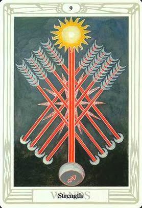 Ý nghĩa lá Nine of Wands trong bộ bài Aleister Crowley Thoth Tarot
