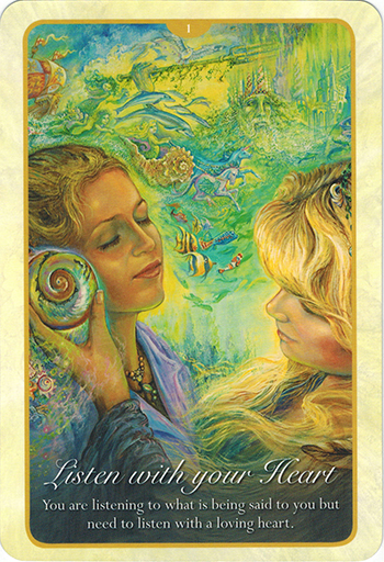 Ý nghĩa lá 1. Listen With Your Heart trong bộ bài Whispers of Love Oracle Cards
