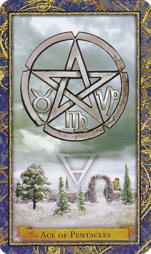 Ý nghĩa lá Ace of Pentacles trong bộ Wizards Tarot
