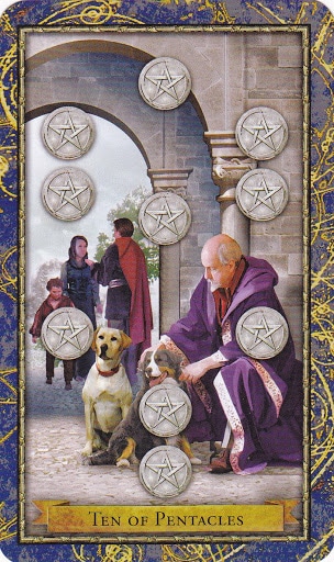 Ý nghĩa lá 10 of Pentacles trong bộ Wizards Tarot