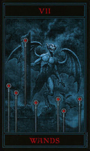 Lá Seven of Wands – Gothic Tarot