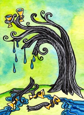 Lá Five of Cups – Tarot of Trees