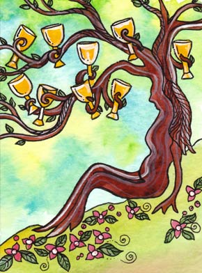 Lá Nine of Cups – Tarot of Trees