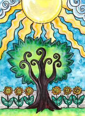 Lá XIX. The Sun – Tarot of Trees