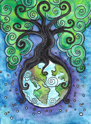 Lá XXI. The Worlds – Tarot of Trees