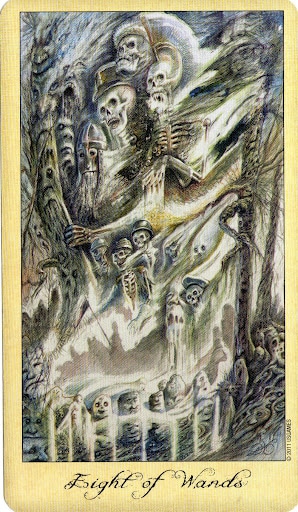 Lá Eight of Wands – Ghosts and Spirits Tarot