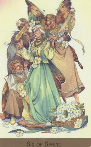 Lá Six of Spring – Victorian Fairy Tarot