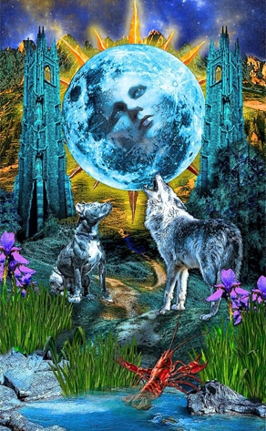 Lá XVIII. The Moon trong bộ bài Tarot Illuminati