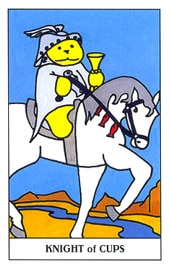 Lá Knight of Cups trong bộ Gummy Bear Tarot