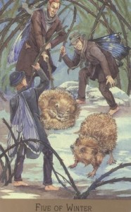 Lá Five of Winter - Victorian Fairy Tarot