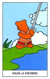 Lá Page of Swords trong bộ Gummy Bear Tarot