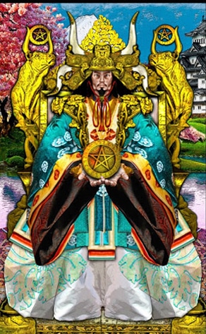 Lá King of Pentacles trong bộ bài Tarot Illuminati