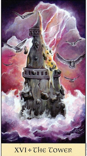 Lá XVI. The Tower - Crystal Visions Tarot