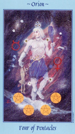 Lá Four of Pentacles - Celestial Tarot