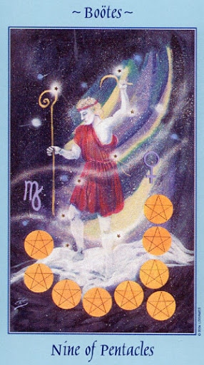 Lá Nine of Pentacles - Celestial Tarot