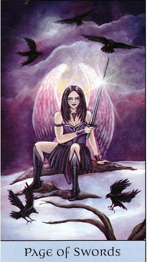 Lá Page of Swords - Crystal Visions Tarot