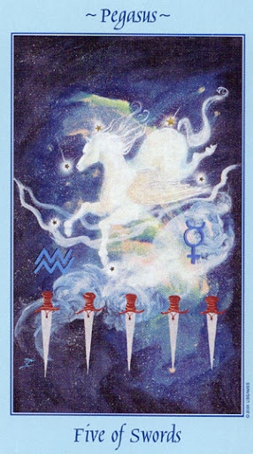 Lá Five of Swords - Celestial Tarot