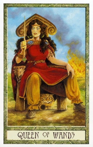 Ý nghĩa lá Queen of Wands trong bộ Druidcraft Tarot