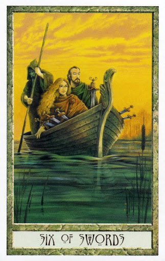 Ý nghĩa lá Six of Swords trong bộ Druidcraft Tarot