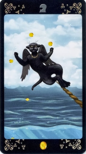 Lá Page of Pentacles – Black Cats Tarot