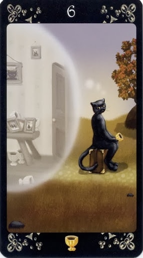 Ý nghĩa lá Six of Cups trong bộ Black Cats Tarot