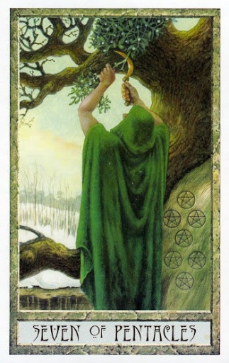 Ý nghĩa lá Seven of Pentacles trong bộ Druidcraft Tarot