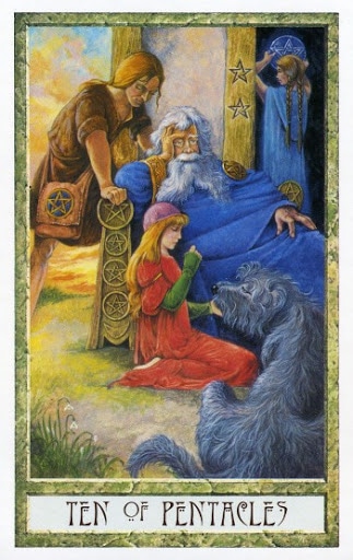 Ý nghĩa lá Ten of Pentacles trong bộ Druidcraft Tarot