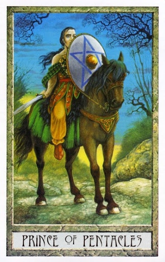 Ý nghĩa lá Prince of Pentacles trong bộ Druidcraft Tarot