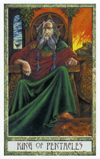 Ý nghĩa lá King of Pentacles trong bộ Druidcraft Tarot