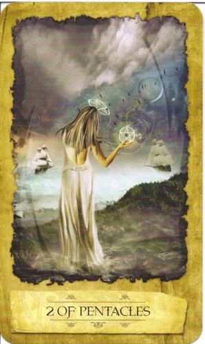 Ý nghĩa lá 2 of Pentacles trong bộ Mystic Dreamer Tarot