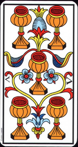 Ý nghĩa lá 5 of Cups trong bộ Tarot of Marseilles