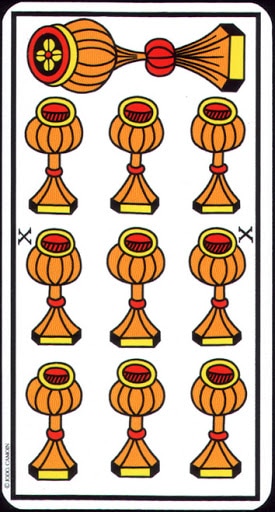 Ý nghĩa lá 10 of Cups trong bộ Tarot of Marseilles