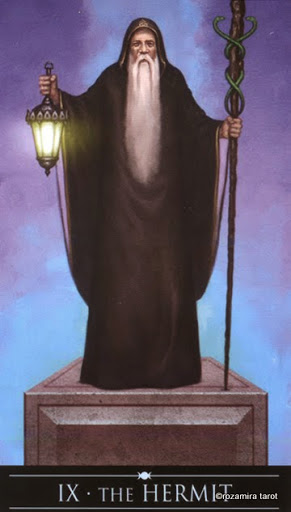 Ý nghĩa lá IX - The Hermit trong bộ Silver Witchcraft Tarot