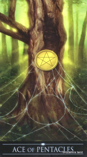 Ý nghĩa lá Ace of Pentacles trong bộ Silver Witchcraft Tarot