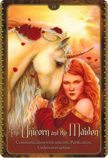 Lá The Unicorn and The Maiden - Wild Wisdom of The Faery Oracle